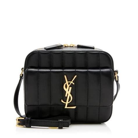 Saint Laurent Lambskin Matelasse Monogram Vicky Camera Bag 